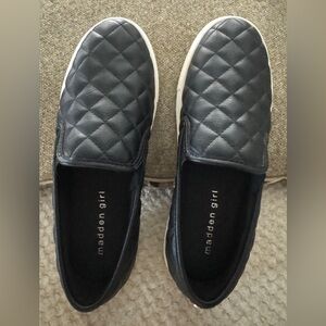 Madden Girl Black Quilted Slip-On Sneakers